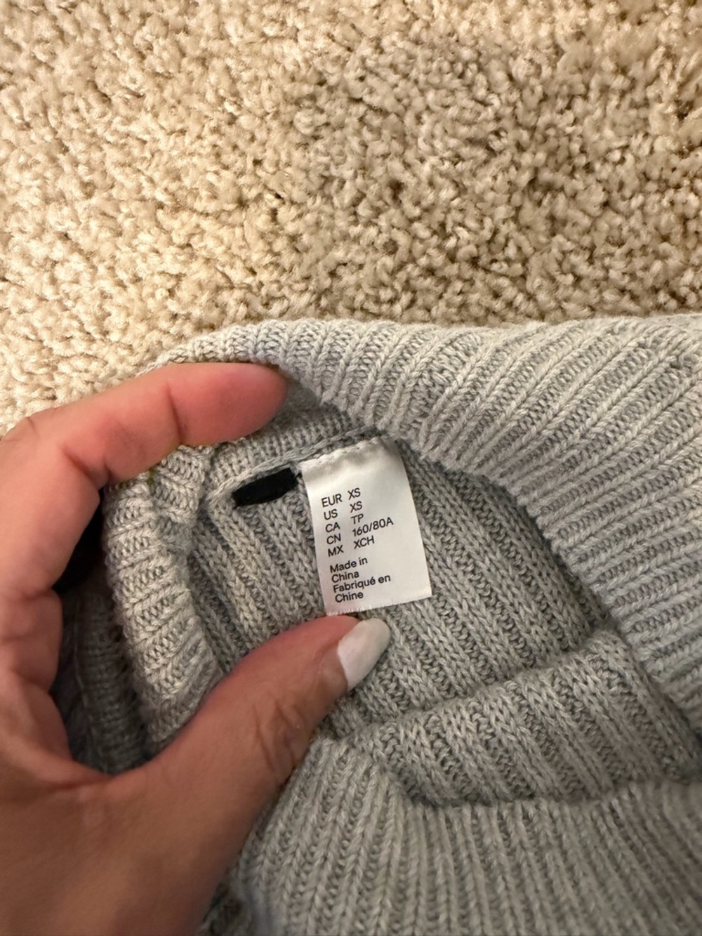 Off-Shoulder Ribbed Sweater, XS - Picture 5 of 6